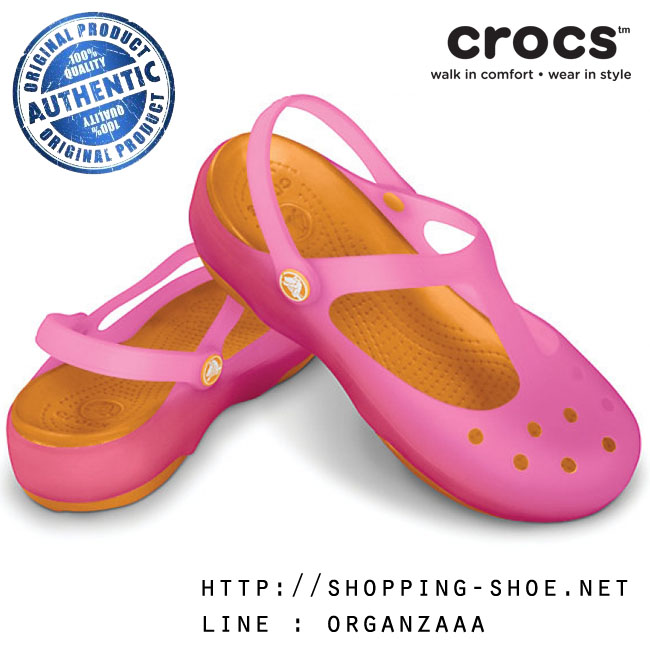 W6 : Women's Crocs Carlie Mary Jane - Fuschia/Mango ของแท้ Outlet ไทยและอเมริกา