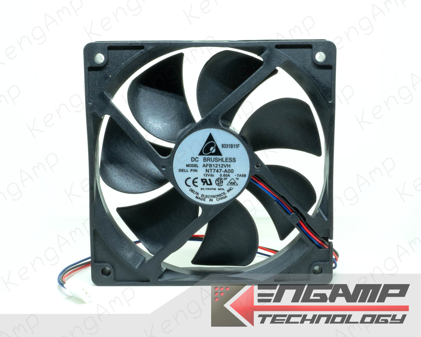 [FAN] Delta AFB1212VH 12V 0.6A 12x12x2.5cm 2สาย XH2.54 2700RPM