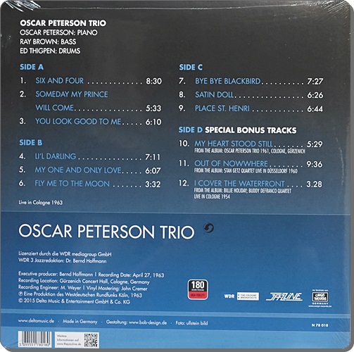 Oscar Peterson Trio - Live In Cologne 1963 2Lp New