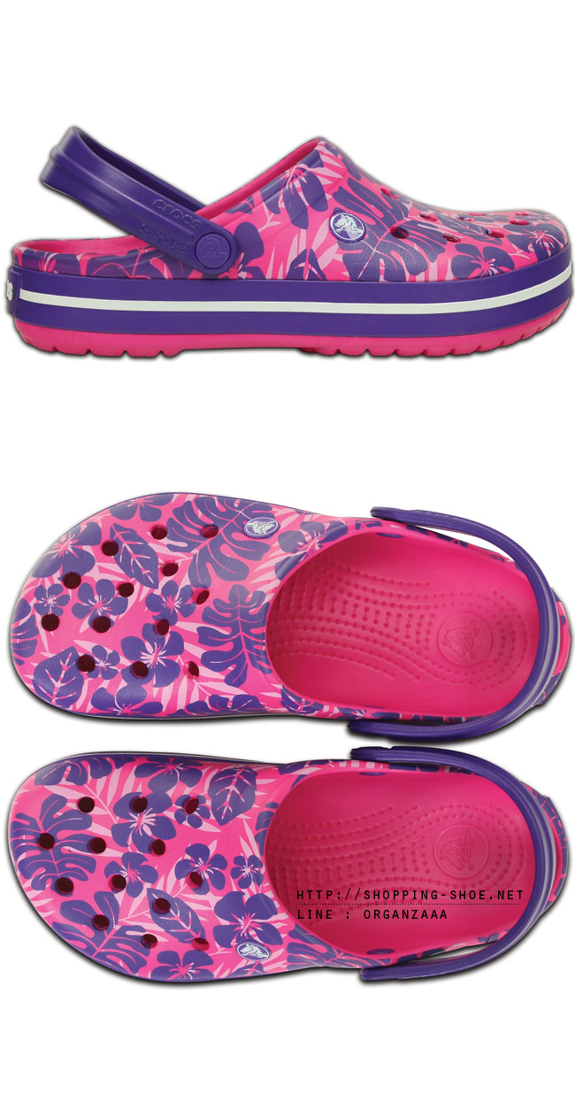 Crocband Tropical Print Clog - Candy Pink / Ultraviolet ของแท้ Outlet ไทยและอเมริกา