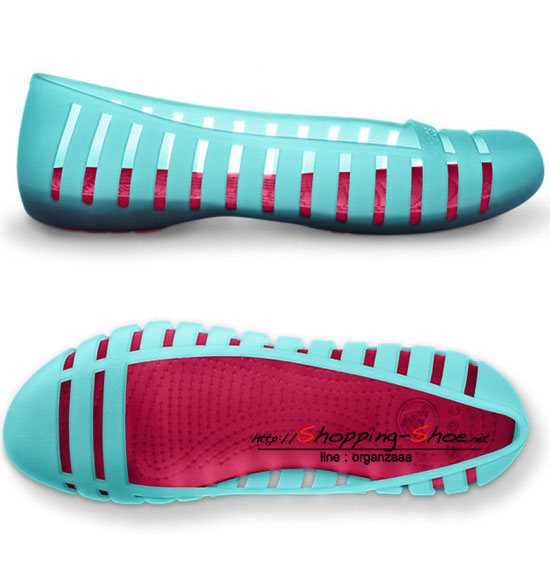 Women's Crocs Adrina Flat II - Aqua / Raspberry ของแท้ Outlet ไทยและอเมริกา