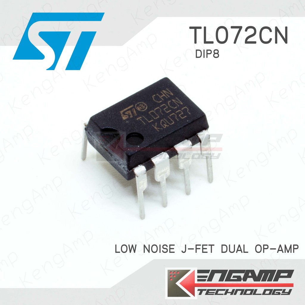 IC TL072CN ตัวถัง DIP8 ยี่ห้อ STmicroelectronics