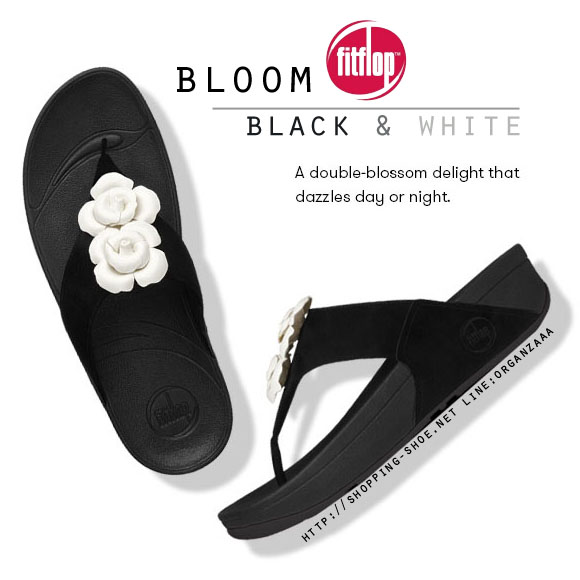 Fitflop Bloom Suede Black / White ของแท้ นำเข้าจาก USA และ UK
