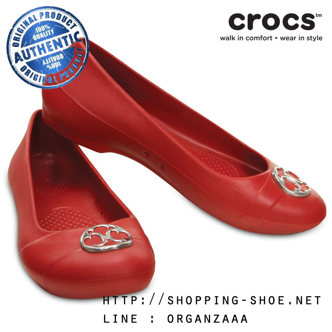 Crocs Gianna Disc Flat - Pepper / Silver ของแท้ Outlet ไทยและอเมริกา