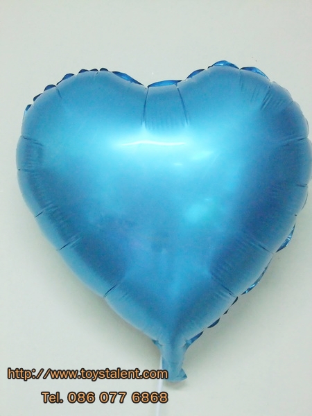ลูกโป่งฟลอย์รูปหัวใจ สีฟ้ามุก ไซส์ 18 นิ้ว - Heart Shape Foil Balloon Pearl Blue Color / Item No.TL-G015