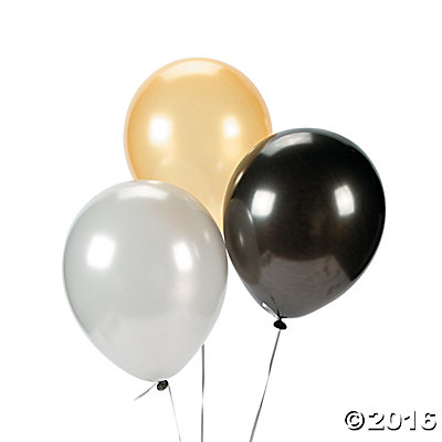 ลูกโป่งกลมเนื้อเมททัลิก สีดำ ไซส์ 9 นิ้ว แพ็คละ 10 ใบ (Round Balloons 9"- Metallic Black Color )