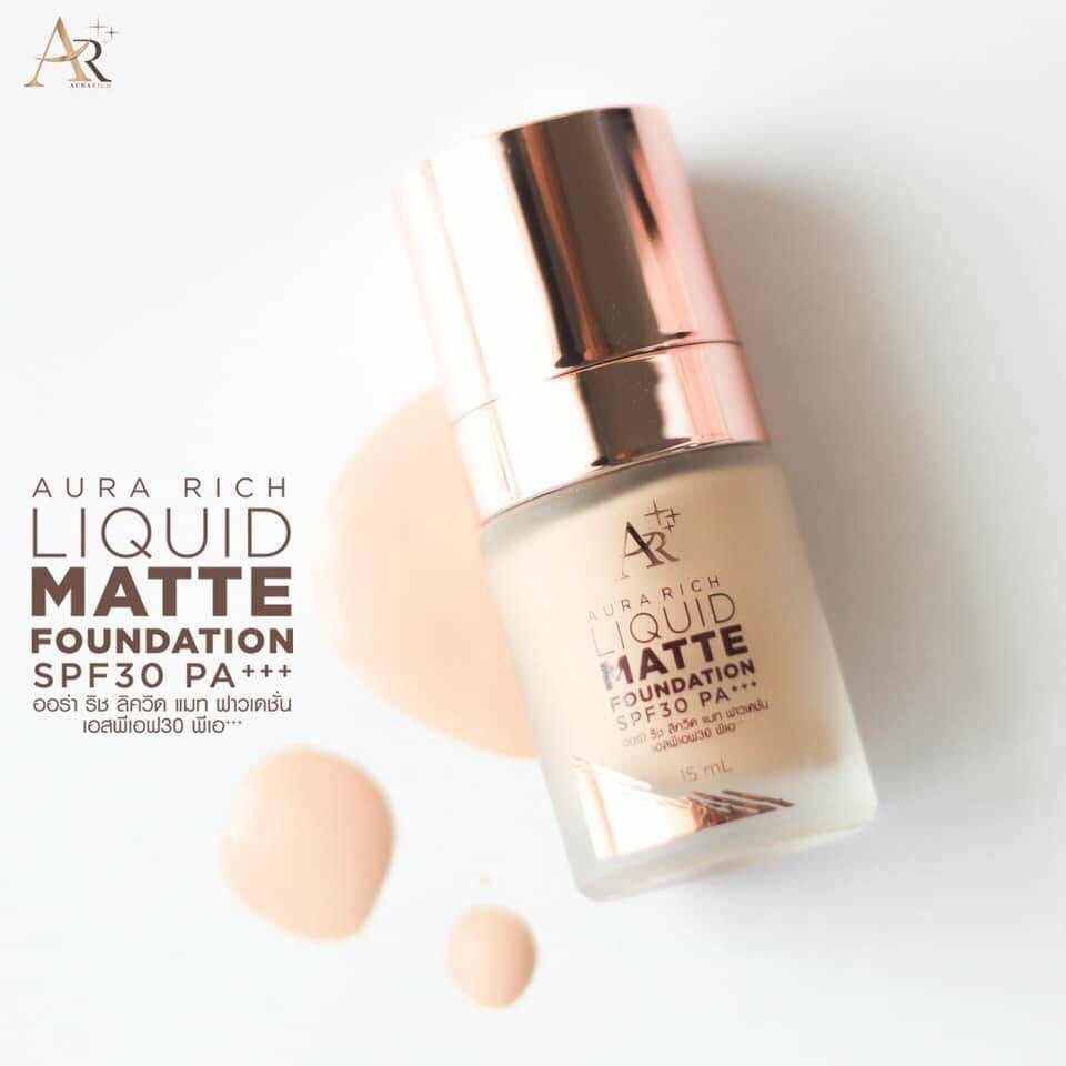 รองพื้นออร่าริช เบอร์1 Aura Rich Liquid Matte Foundation SPF30 PA+++