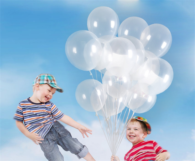 ลูกโป่งกลมเนื้อคริสตัล ใสไม่มีสี ไซส์ 12 นิ้ว แพ็คละ 10 ใบ (Round Balloons - Crystal Clear Color 12")