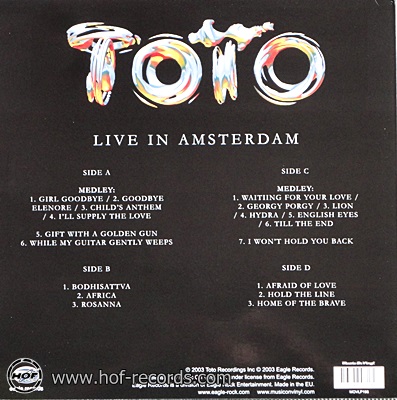 TOTO - Live In Amsterdam 2003 2lp