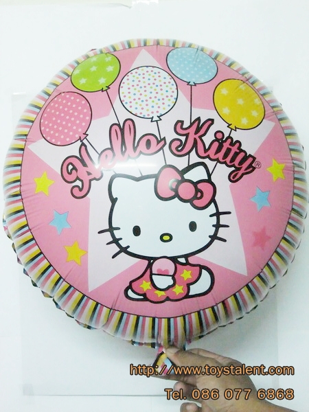 ลูกโป่งฟลอย์ Hello Kitty ลายลูกโป่งทรงกลม - Hello Kitty balloons Foil Round Balloon / Item No. TL-A102
