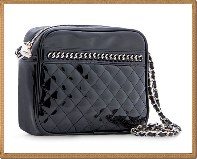 Mango - กระเป๋าสะพาย หนังแก้ว สีดำ