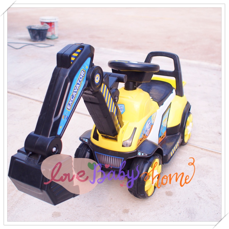 รถเด็กไฟฟ้า แมคโคร สีน้ำเงิน-เหลือง รถเด็ก จำกัดออเดอร์ละ 2 ชิ้น