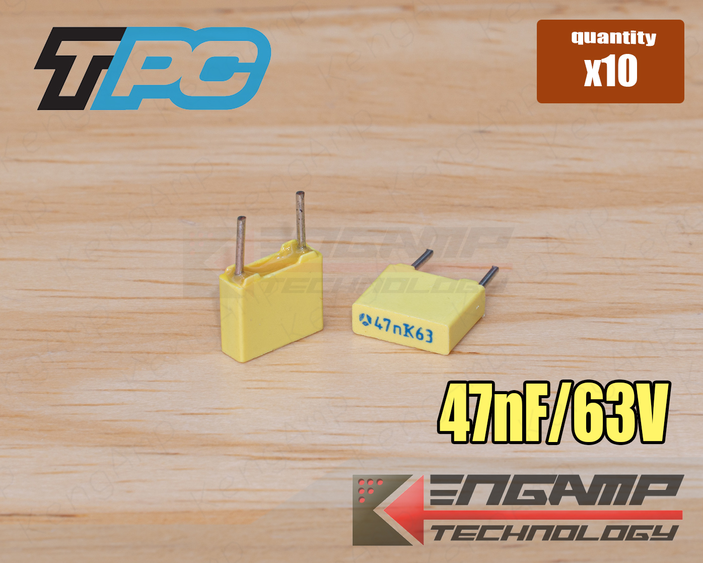(10ตัว) [F-CAP] 0.047uF/63V 47nK63V TPC 2.4x7.5xH6.5mm P=5mm