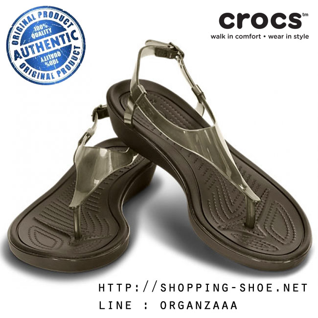 Crocs Really Sexi T-Strap Sandal - Espresso ของแท้ Outlet ไทยและอเมริกา