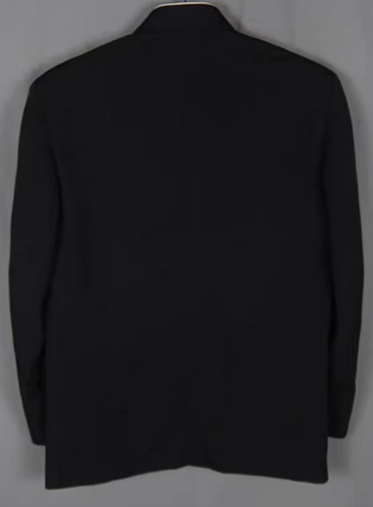 เสื้อสูทนร ญี่ปุ่น คอจีน คอสเพลย์ กระดุมทองรมดำ คอกุ๊นขอบขาว Size No 34 36 38-40 42 44ดำ