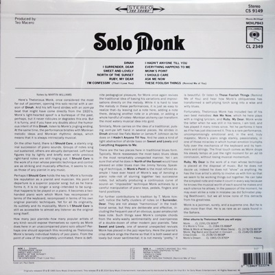 Lonious Monk - Solo Monk 1Lp N.