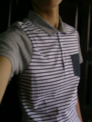 เสื้อยืดโปโล ทรงฟิต NL No.36 ลายขวาง