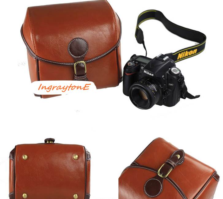 กระเป๋าสะพายกล้องวินเทจ 1เข็มขัด ทรงมน สไตล์อังกฤษ กันน้ำ กันรอยย่น Size S สีดำ น้ำตาลอ่อน น้ำตาลกลาง น้ำตาลเข้ม
