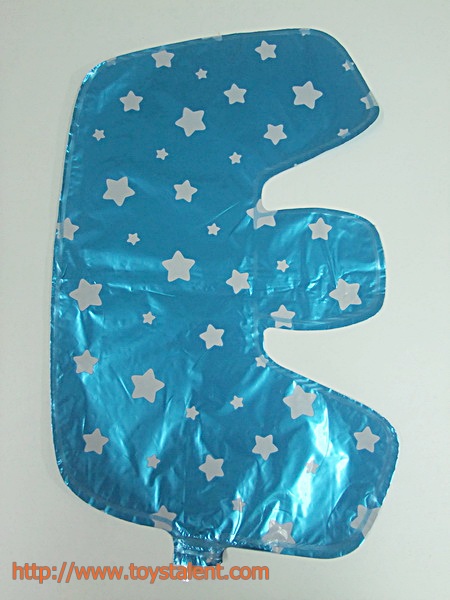 ลูกโป่งฟอยล์รูปตัวอักษร E สีฟ้าพิมพ์ลายดาว ไซส์เล็ก 14 นิ้ว - E Letter Shape Foil Balloon Size 14" Blue color printing Star