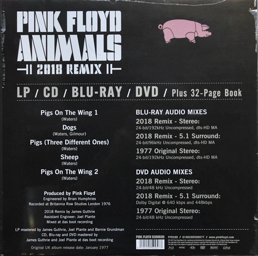Pink Floyd - Animals 2018 Remix Lp / Cd / Blu-ray / DVD New