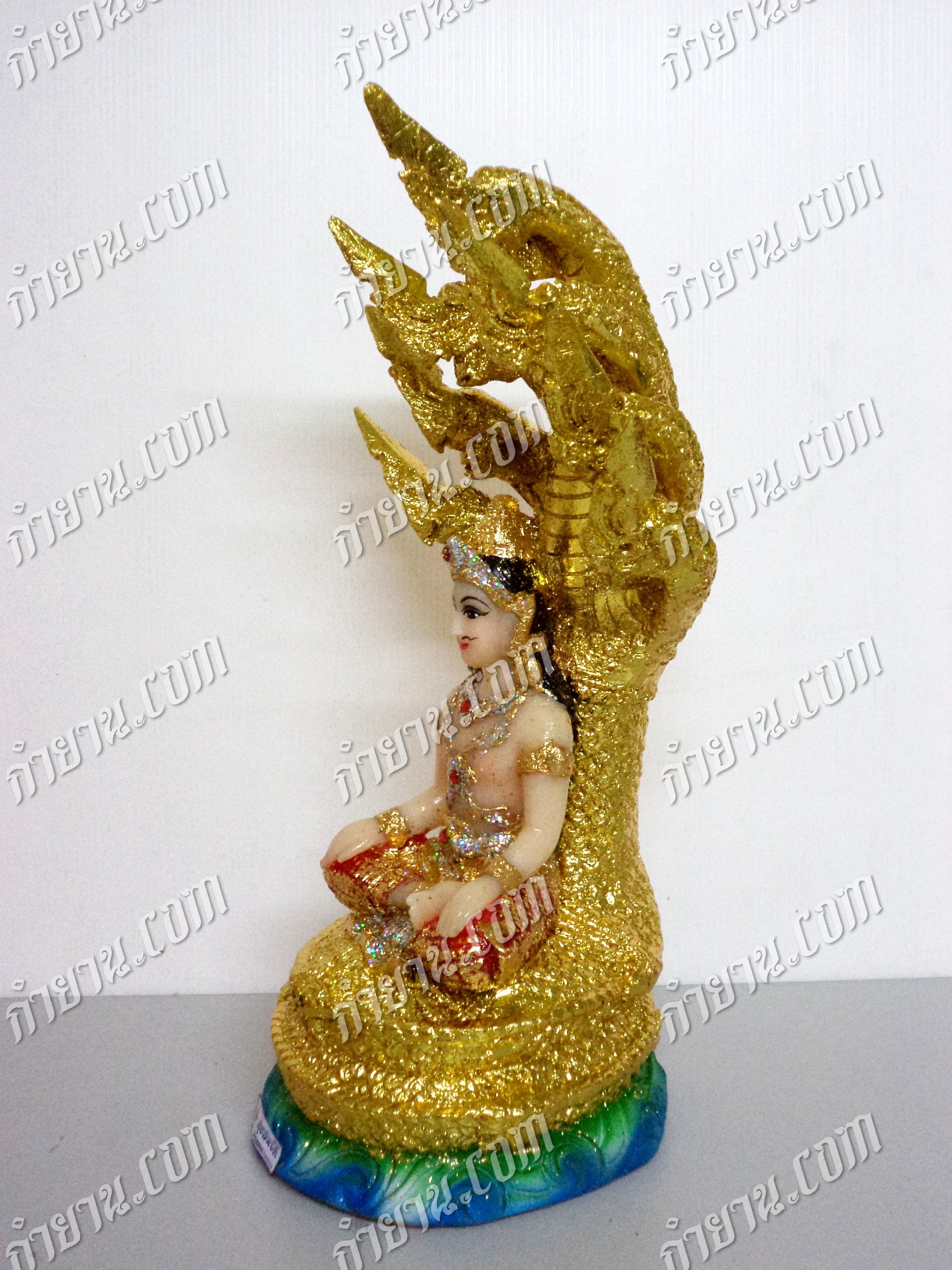 นาคา นั่งพญานาค 7 เศียร ปิดทอง หน้าตัก 5"