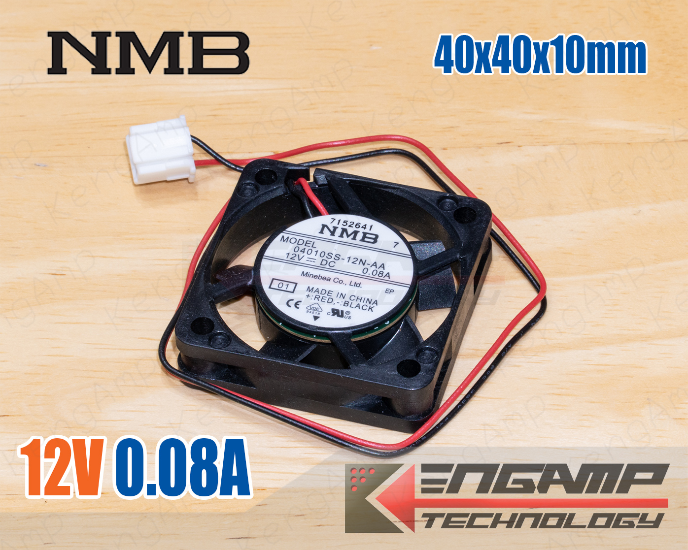 (1ชิ้น) [FAN] พัดลม 12Vdc 0.08A NMB 04010SS-12N-AA ขนาด 40x40x10mm