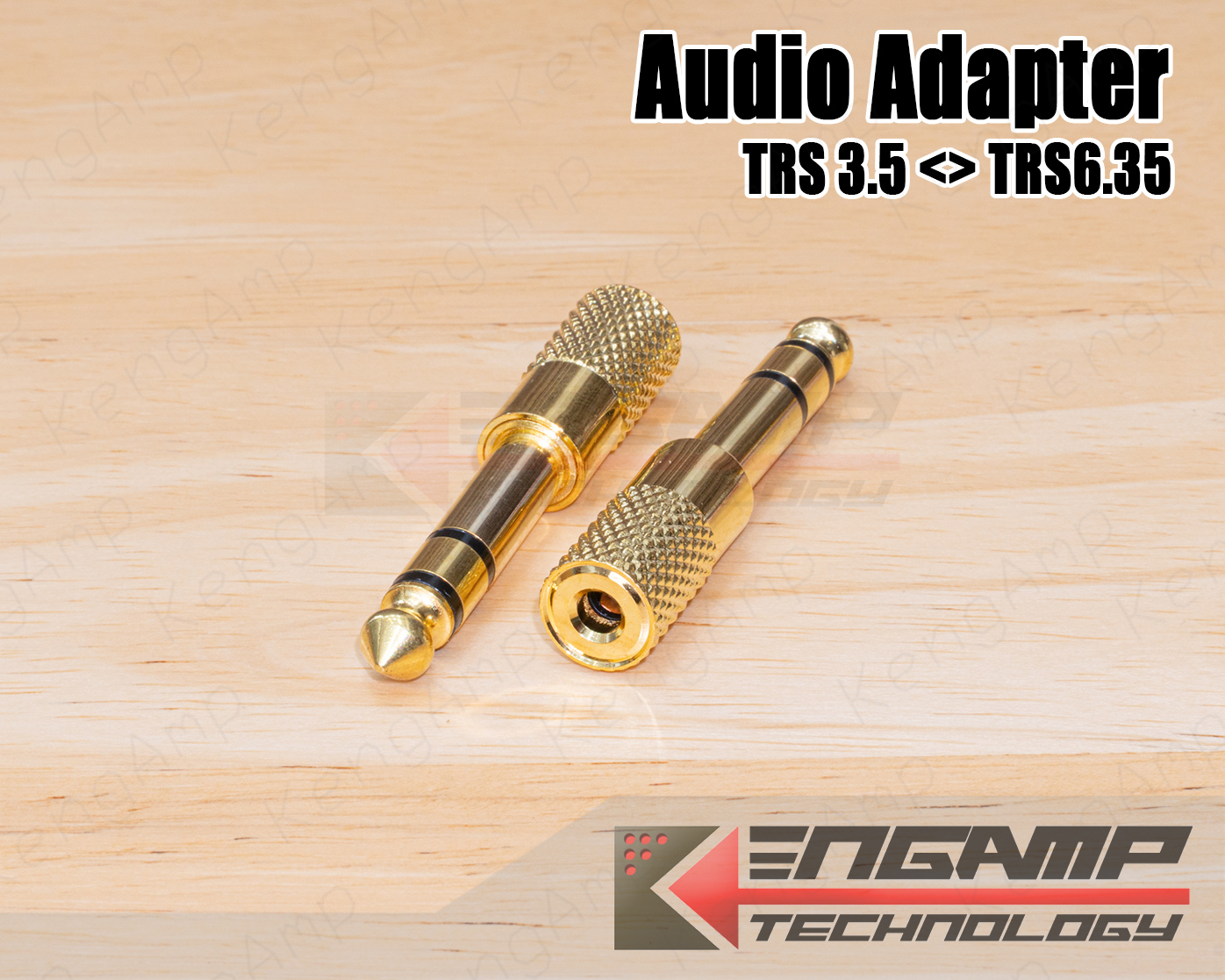 (1ตัว) [PJ] แจ็คแปลง Audio Adapter TRS3.5 <> TRS6.35 รุ่นเหล็กชุบทอง