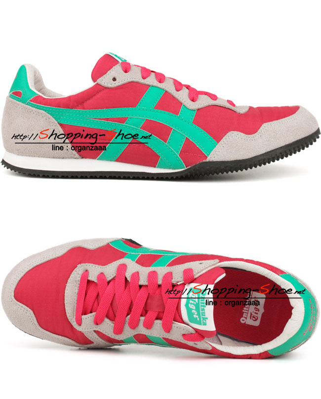 Onitsuka Tiger Serrano - Raspberry / Green ของแท้ มีกล่อง ป้ายครบ