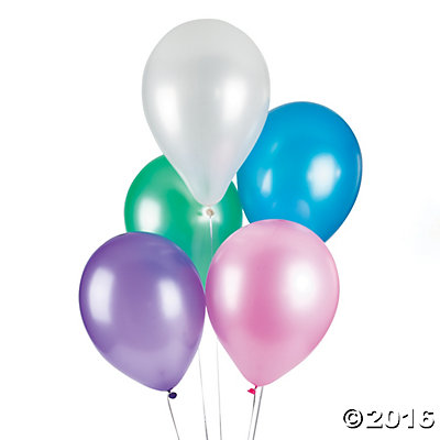 ลูกโป่งกลมเนื้อมุก และ เมททัลลิค คละสี ไซส์ 10 นิ้ว แพ็คละ 10 ใบ (Round Balloons Size 10" - Mixed Pearl & Metallic Color)