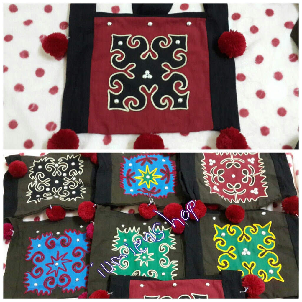 ย่ามสะพาย ลายดอก มีลายสองด้าน