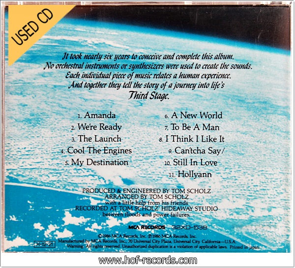 Boston - Third Stage (USA) Used Cd VG++