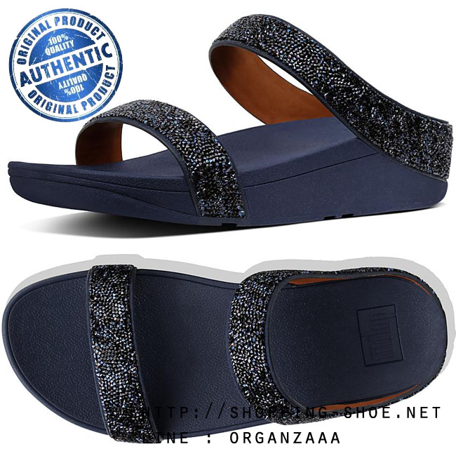 Fitflop Fino Quartz Slide Midnight Navy ของแท้ นำเข้าจาก USA และ UK