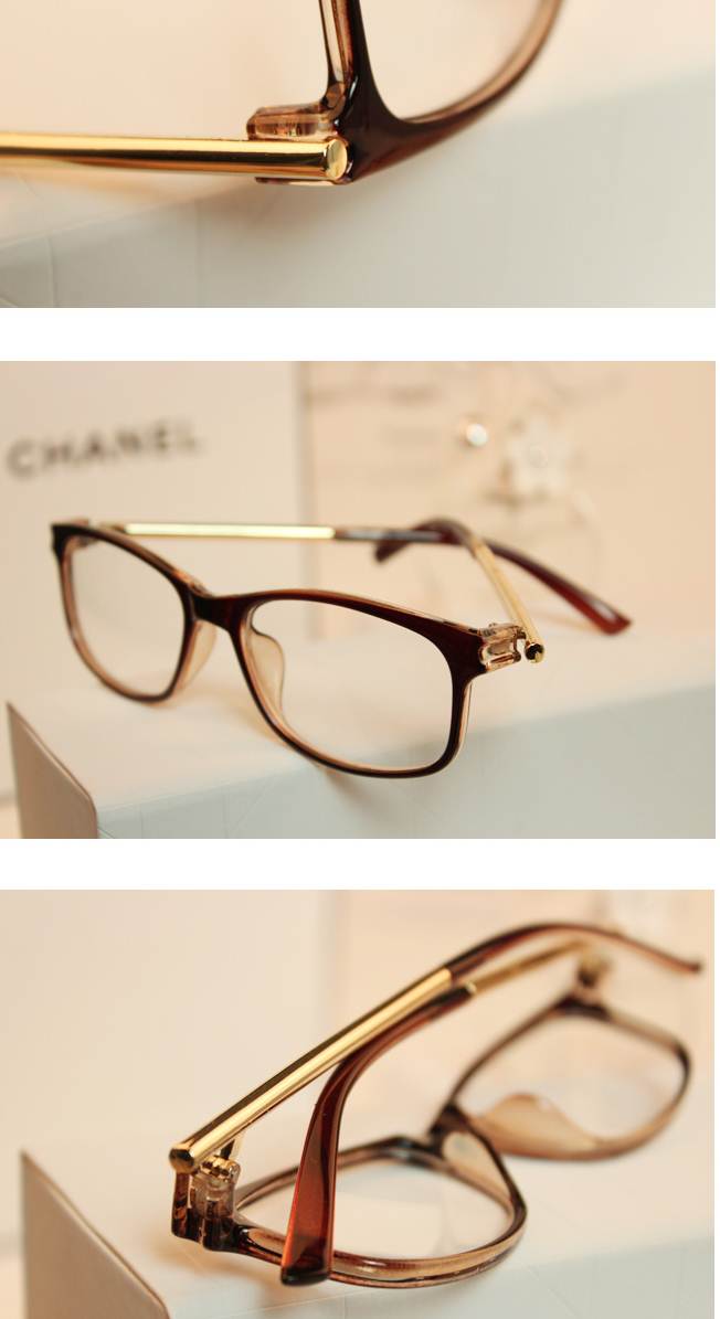 แว่นสายตาแฟชั่น แบบสลิม ขา Chrome tomf เงิน ทอง สีดำด้าน กระ