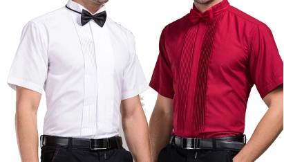 เสื้อเชิ้ตแขนยาว แขนสั้น ทักซิโด สีขาว แดง ดำ ชมพู No.37- 45