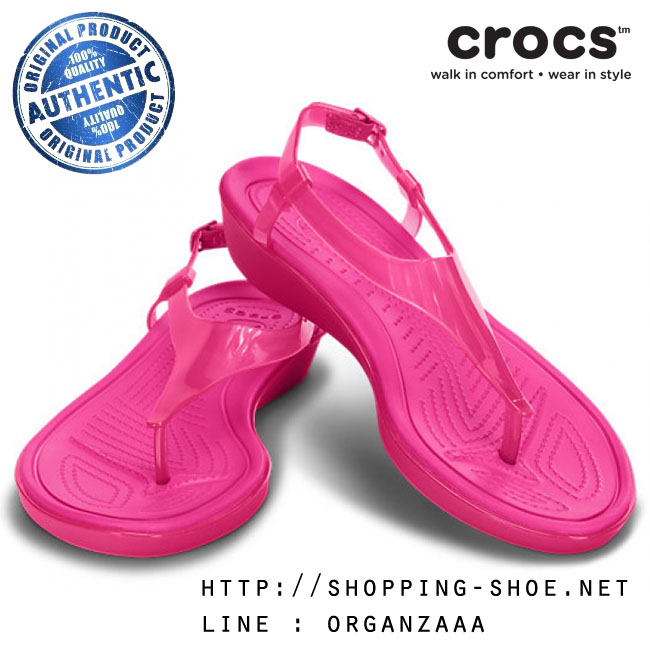 Crocs Really Sexi T-Strap Sandal - Candy Pink ของแท้ Outlet ไทยและอเมริกา