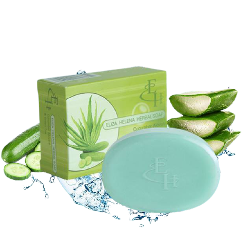 สบู่อโลเวร่า ผสมแตงกวา ชาเขียว 100 กรัม ELIZA HELENA HERBAL SOAP