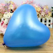 ลูกโป่งหัวใจ เนื้อเมททัลลิก สีน้ำเงินไซส์ 12 นิ้ว แพ็คละ 10 ใบ (Heart Latex Balloon - Metallic Royal Blue Color 12")
