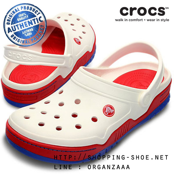 Crocs Front Court Clog - White / Red ของแท้ Outlet ไทยและอเมริกา