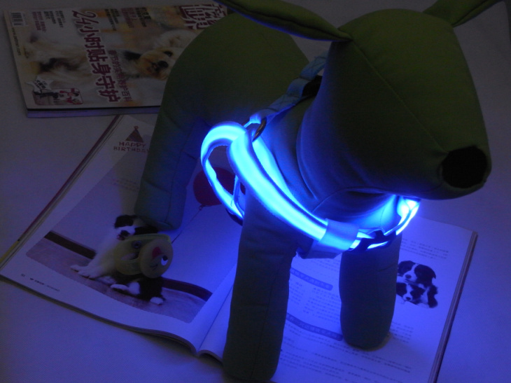 อานบังคับสุนัข LED สีฟ้า ไซส์ M