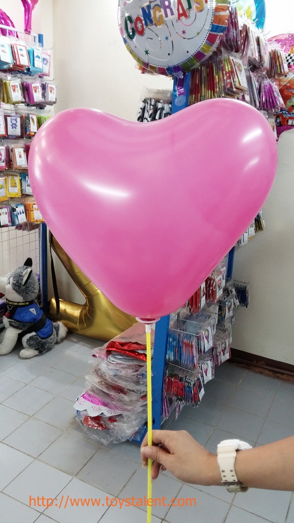 ลูกโป่งหัวใจ เนื้อสแตนดาร์ทสีชมพูเข้ม ไซส์ 12 นิ้ว แพ็คละ 10 ใบ (Heart Latex Balloon - Deep Pink Color 12")