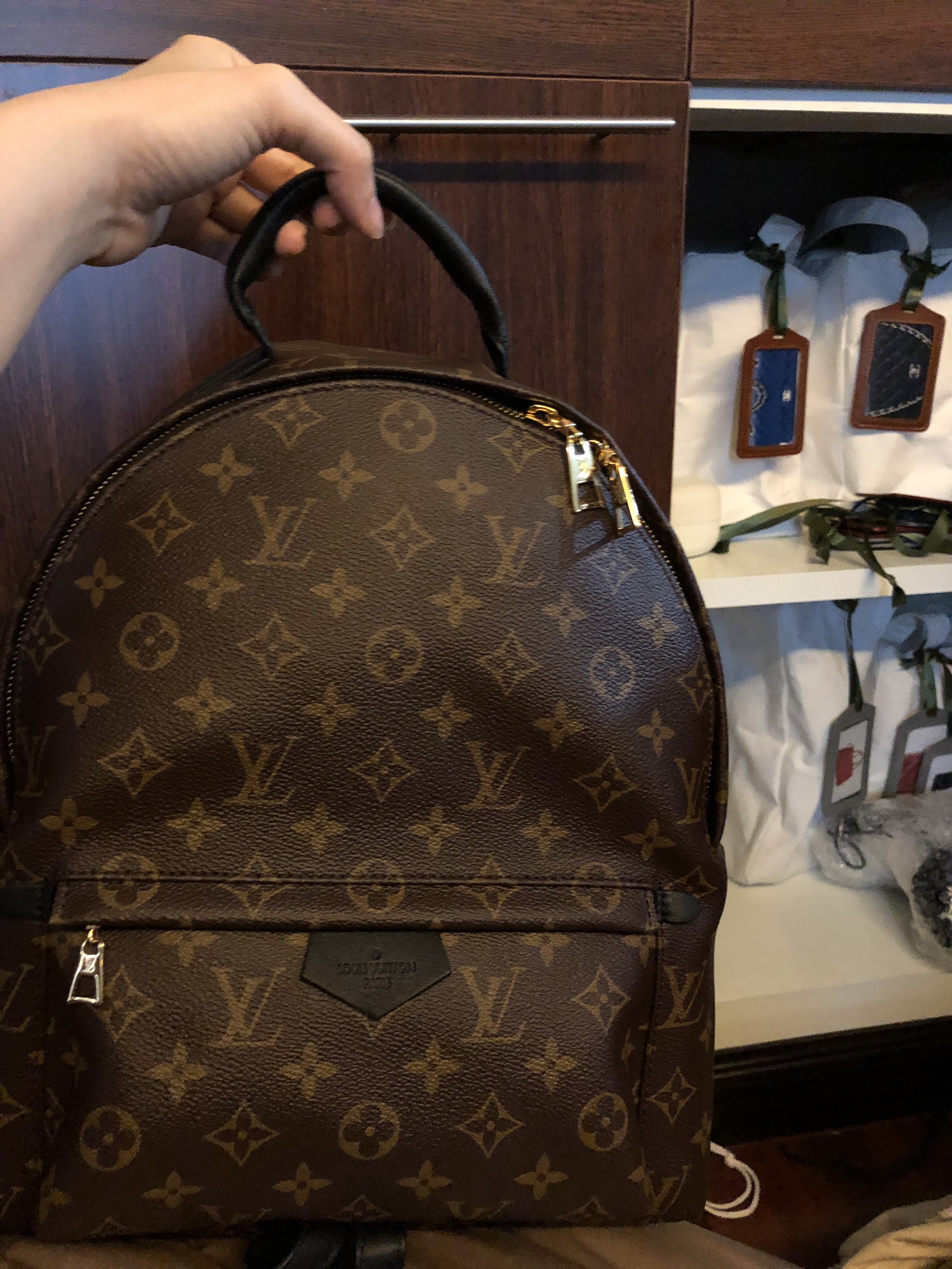 หมอนดันทรง LV monogram Palm Spring Backpack mini, PM, MM