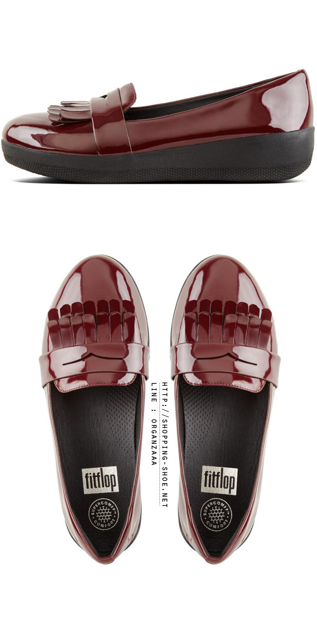 Fitflop Fringey Sneakerloafer Patent Hot Cherry ของแท้ นำเข้าจาก USA และ UK