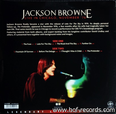 Jackson Browne - Live In Chicago. 76' 1Lp N.