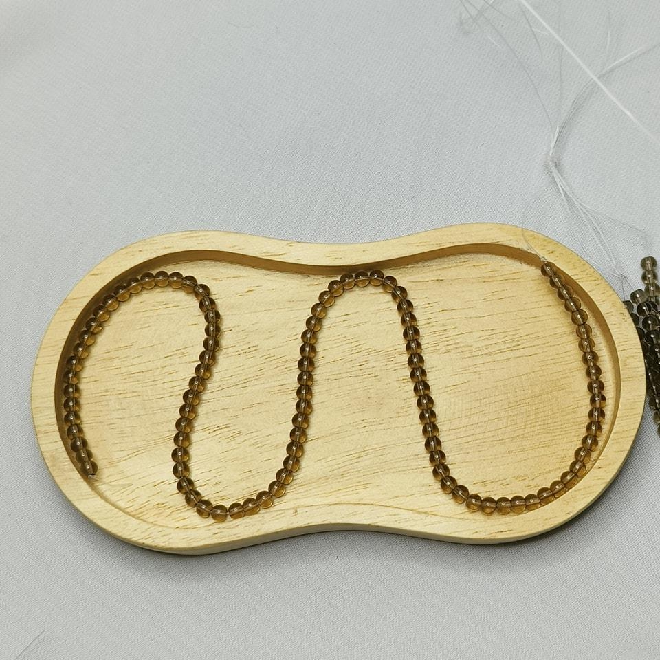 หินสโมกกี้ควอทซ์ หินจอมเวทย์ บรรลุเป้าหมาย ความสำเร็จ ลดเครียด ยาว 37 ซม. 4 มิล (98 เม็ด)