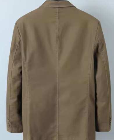 เสื้อสูทลำลองแฟชั่นผู้ชายแต่งอก กระเป๋าซ้ายขวา กากี เขียว Size No.37 39 41 43