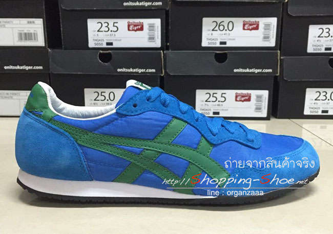 Onitsuka Tiger Serrano - Mid Blue / Green ของแท้ มีกล่อง ป้ายครบ