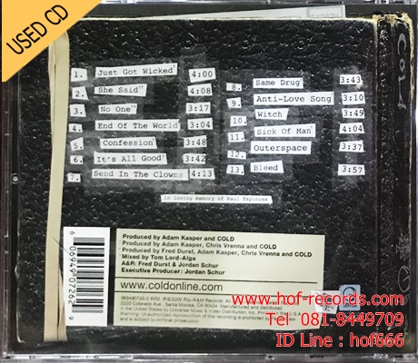 Cold - 13 ways to bleed on stage (US) Used Cd VG+