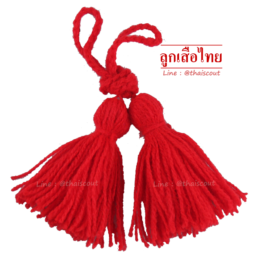 พู่ไม้คฑาผบ. ลูกเสือวิสามัญ (สีแดงสด)