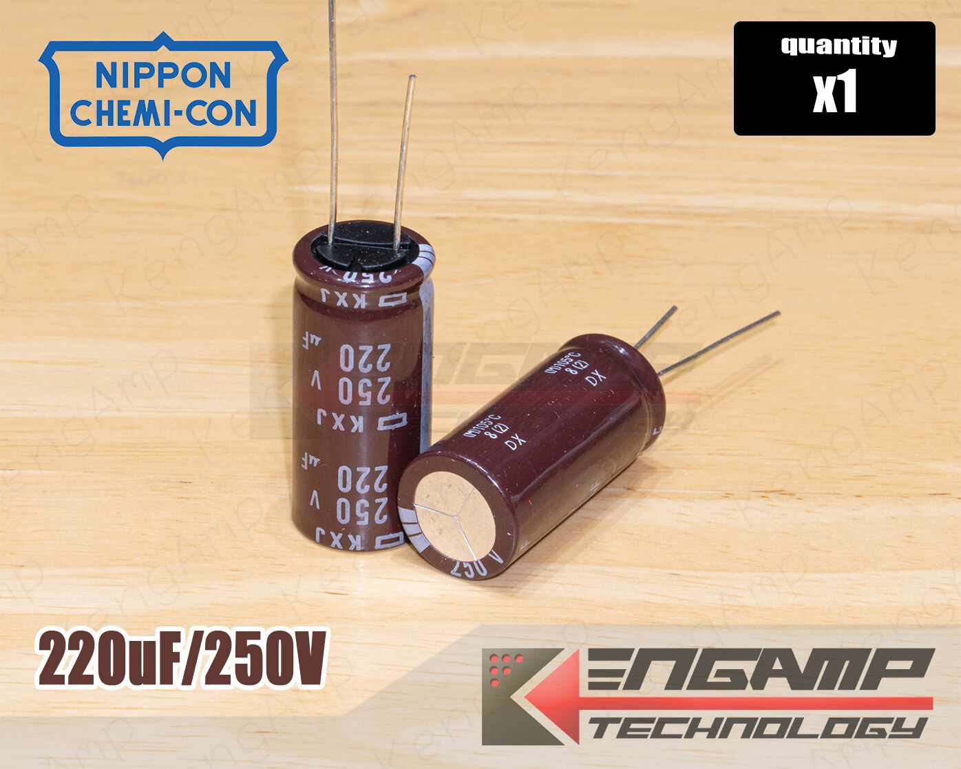 (1ตัว) [E-CAP] 220uF/250V 105 C NIPPON KXJ 16x36mm P=7.5mm