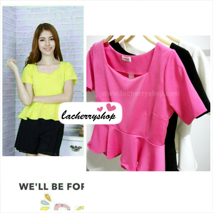 เสื้อแฟชั่น เสื้อทำงาน ผ้าฮานาโกะ สีดำ ดีไซน์สวยเรียบหรู สินค้าคุณภาพ ราคาไม่แพง